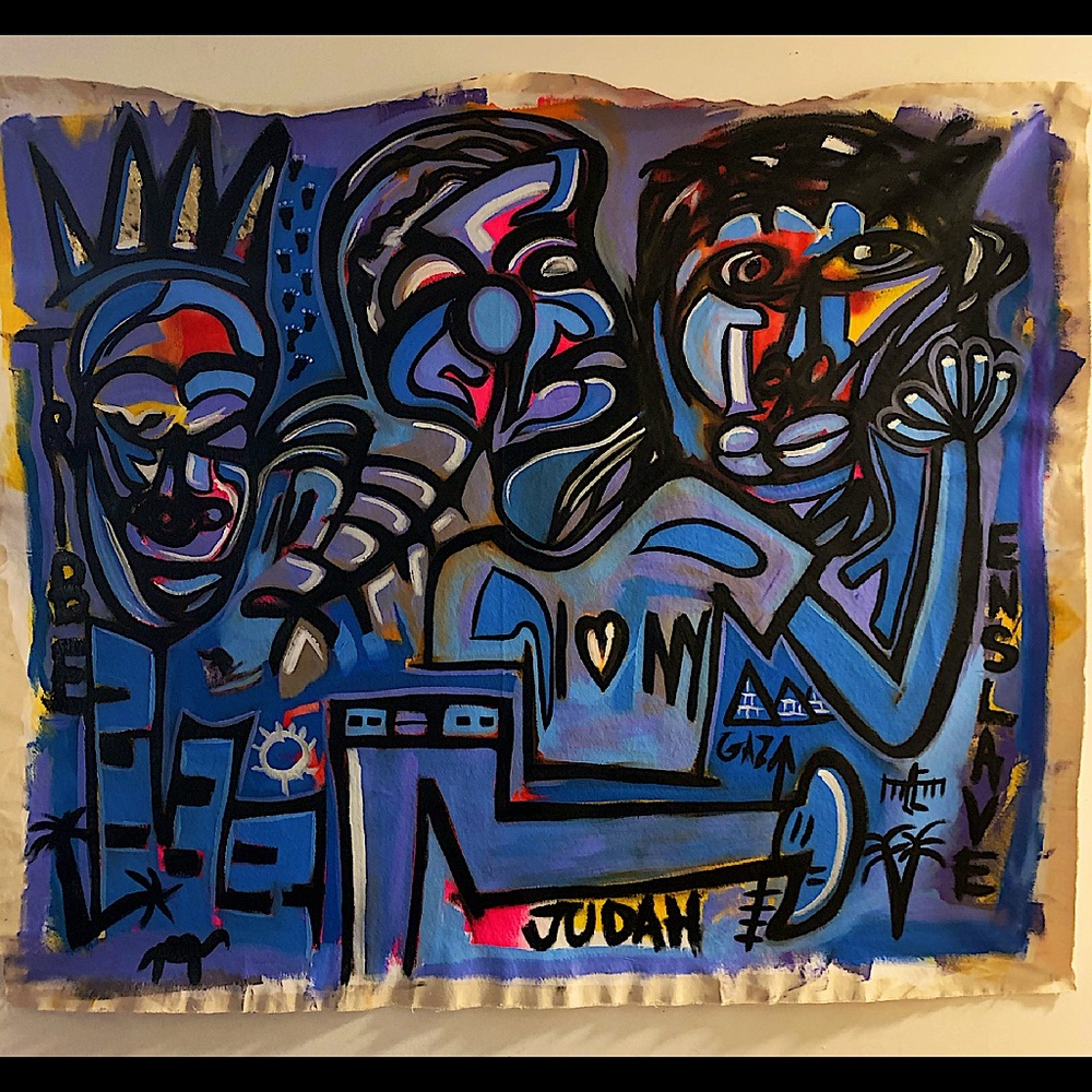 Oil paint on canvas only, no frame